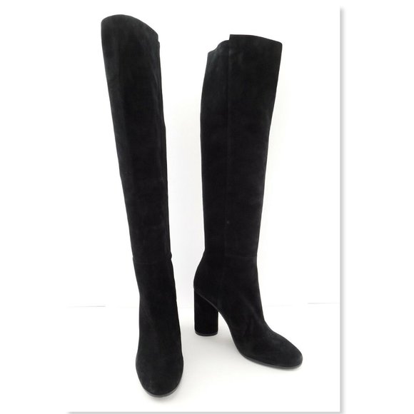New STUART WEITZMAN Black Suede Knee High Boots 8 - Picture 3 of 9